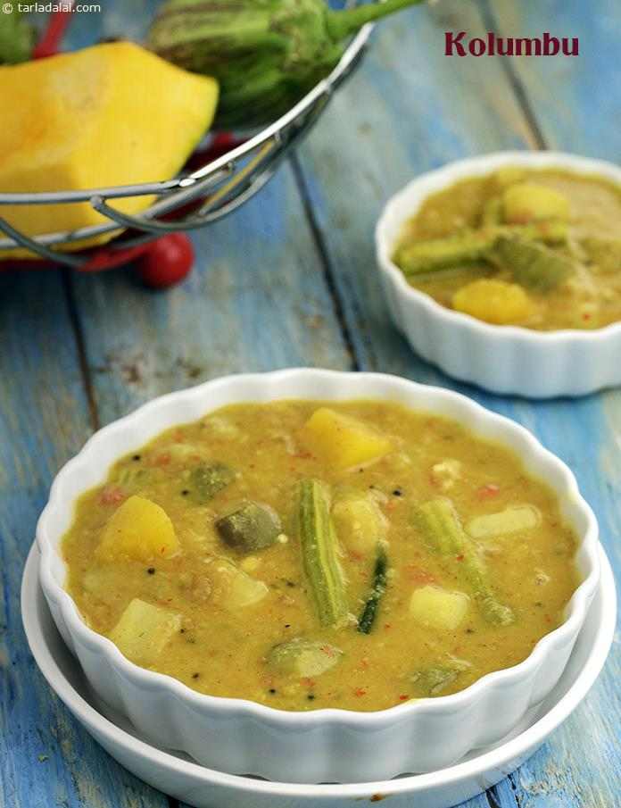 Kolumbu, packed with the power of spices and dals, this tasty, veggie-loaded accompaniment is also quite satiating. While it goes great with Idli and Plain Dosa.