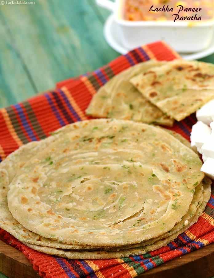 These sumptuous whole wheat parathas plumped up with succulent paneer is enhanced with flavours like coriander, green chillies and cumin seeds powder, providing the Laccha Paneer Paratha an irresistible aroma and flavour. 
