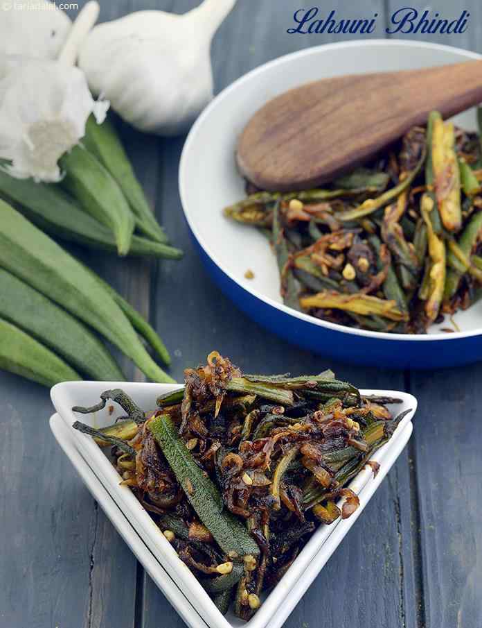 Lahsuni Bhindi,  Garlic Bhindi Recipe