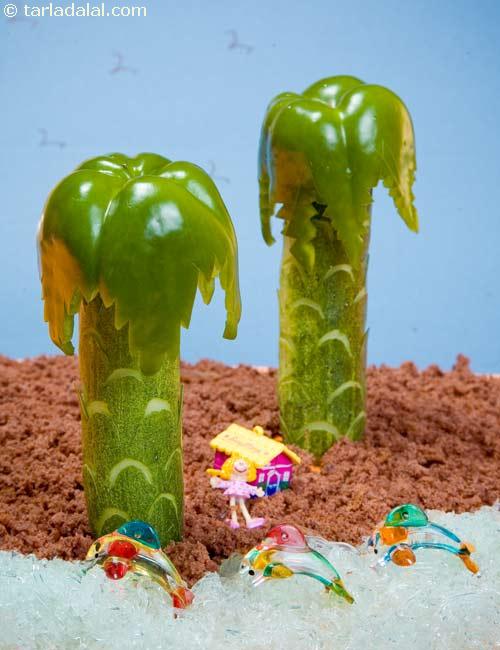 Lilliputian Palm Trees- Capsicum and Cucumber Trees ( Vegetable Carvings)