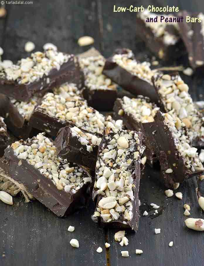 Low- Carb Chocolate and Peanut Bars, No Bake