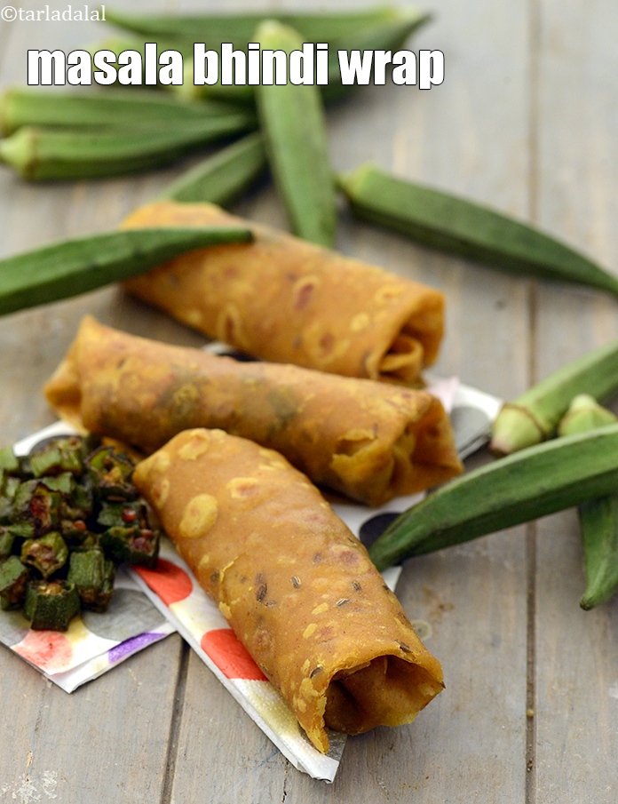 Masala Bhindi Wrap, Roll, Tiffin Treats