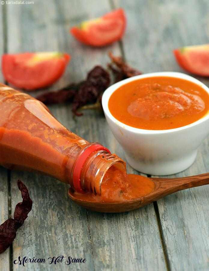 Mexican Hot Sauce, the fieriness of red chillies when combined with the deep flavour of onions, the tanginess of tomatoes and the lingering aroma of oregano results in a delightful experience for the taste buds.