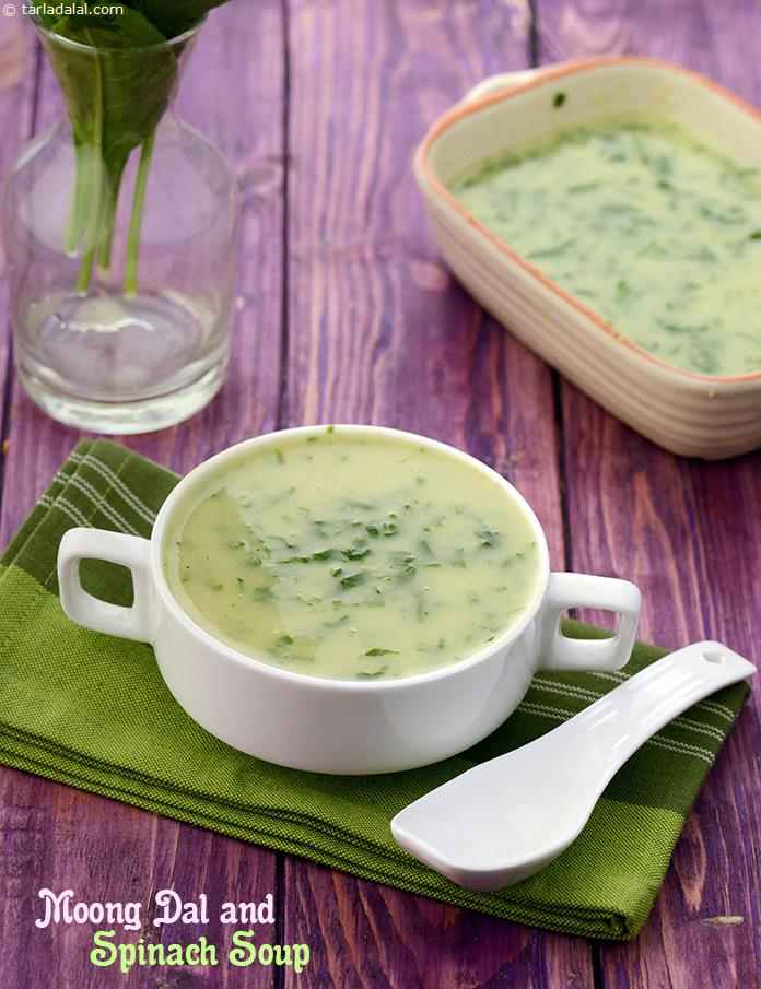 Moong Dal and Spinach soup is a zero-oil recipe, brimful of protein, vitamin A and iron. Moreover, the use of low-fat milk reduces the calorie content of this recipe, while retaining a good quota of calcium too.