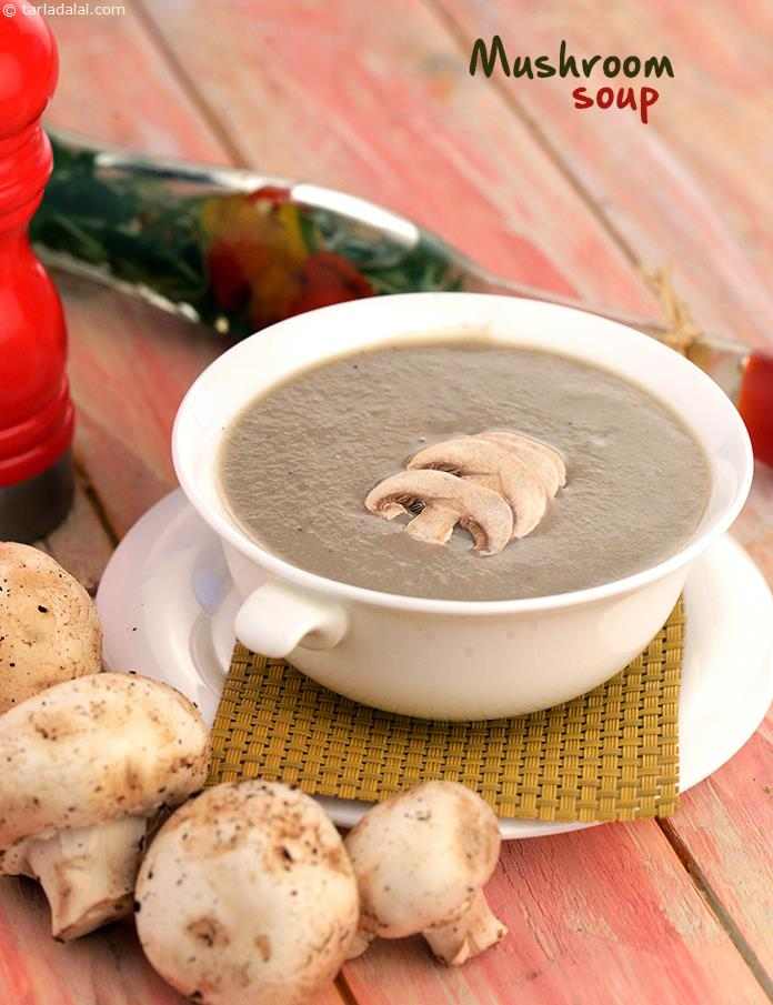 Mushroom Soup, an easy-to-whip up and nourishing soup made from low calorie mushrooms and low fat milk.