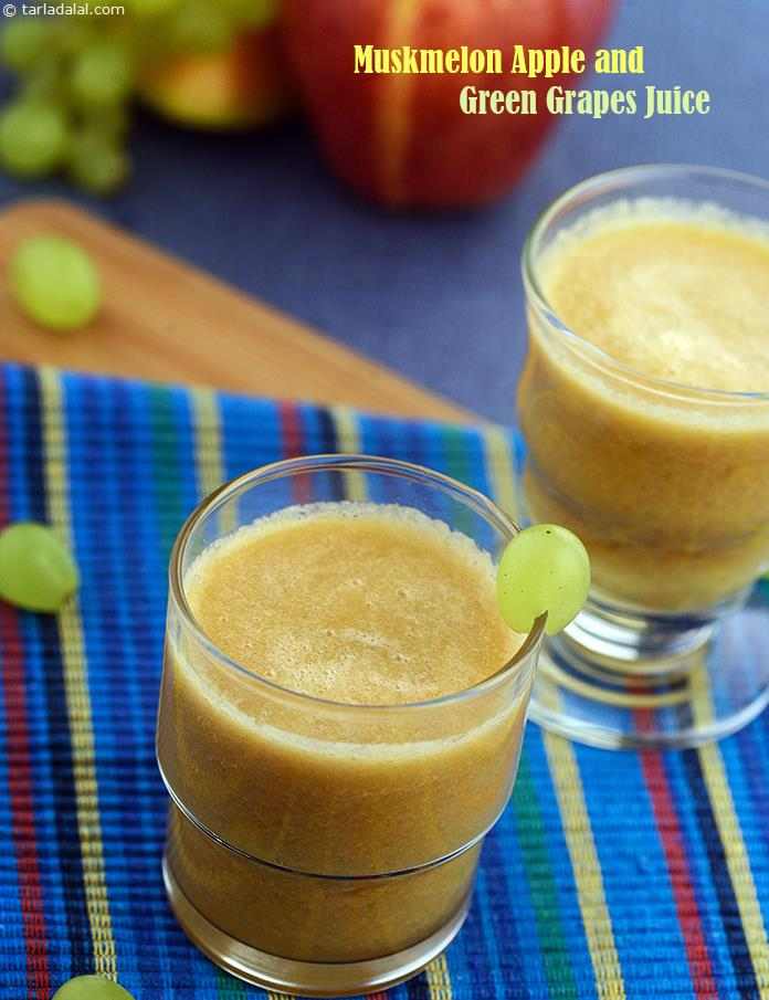 Muskmelon, Apple and Green Grapes Juice