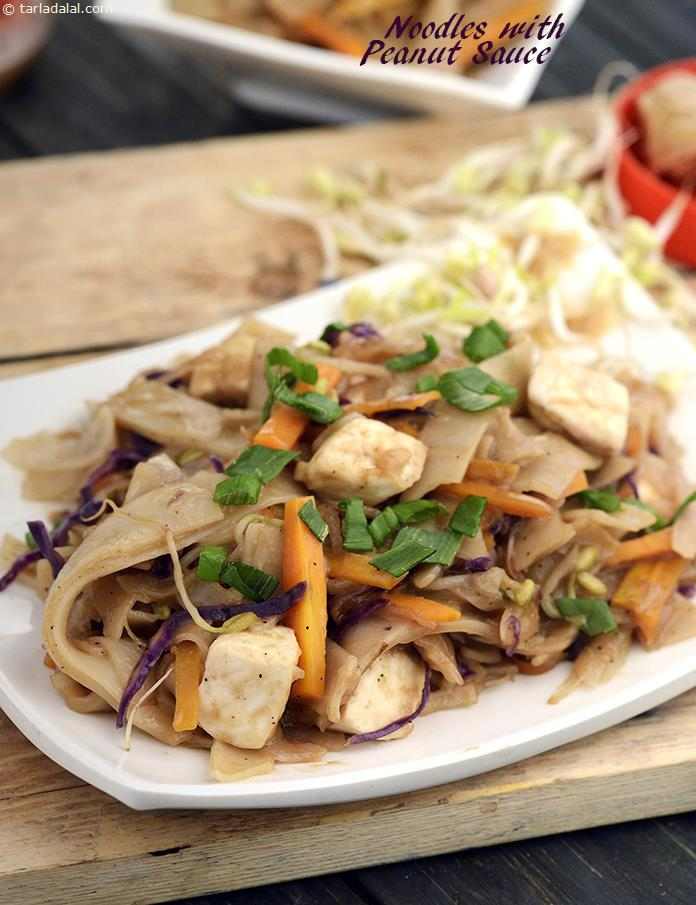 A mouth-watering sweet and sour peanut sauce dresses a satiating combination of sautéed veggies and noodles, to make a dish that will appeal to all.