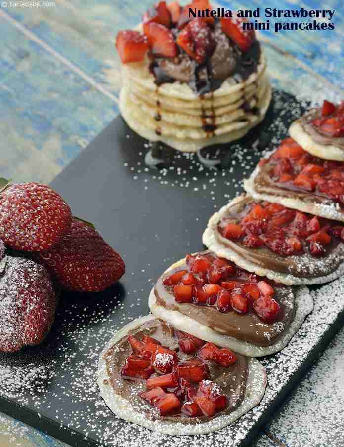 Nutella and Strawberry Mini Pancakes