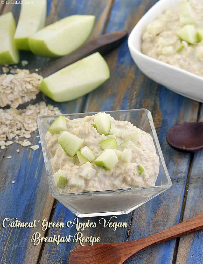 Oatmeal Green Apples Vegan Breakfast Recipe