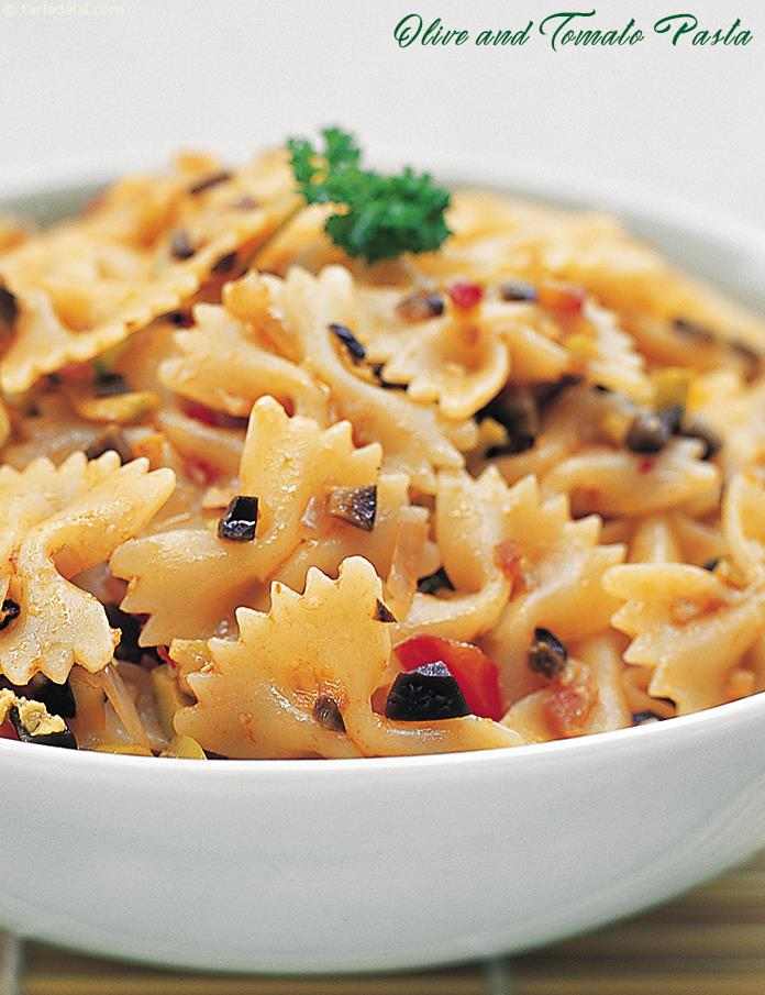 Olive and Tomato Pasta Or How To Make Olive and Tomato Pasta Recipe