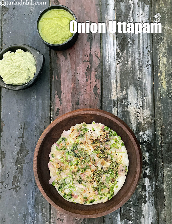Onion Uttapam, South Indian Onion Uttapam