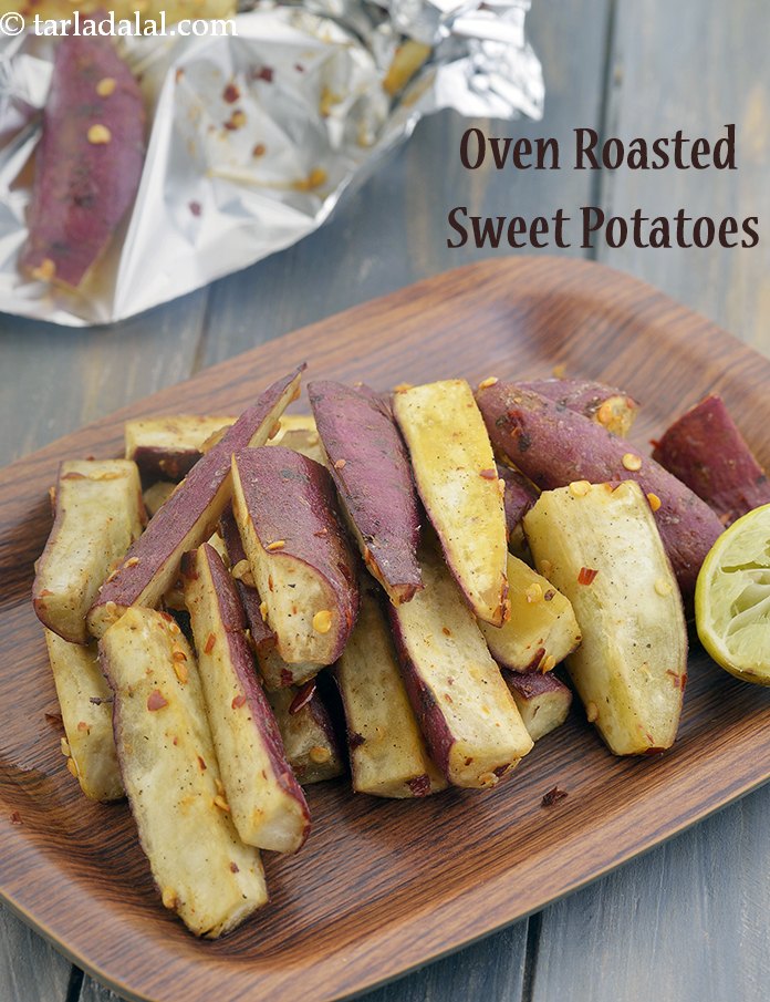 Oven Roasted Sweet Potatoes, Shakarkand Snack