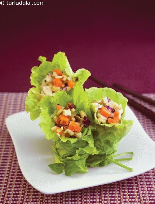 Paneer and Lettuce Rolls