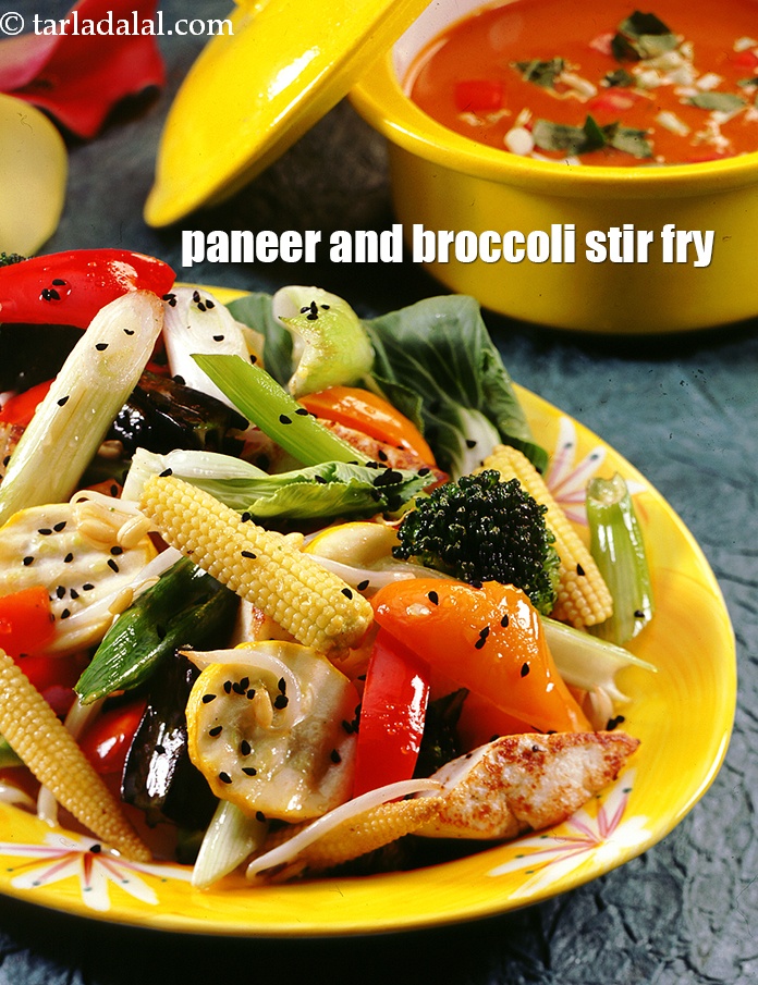 Paneer and Broccoli Stir Fry in Kalonji Seeds