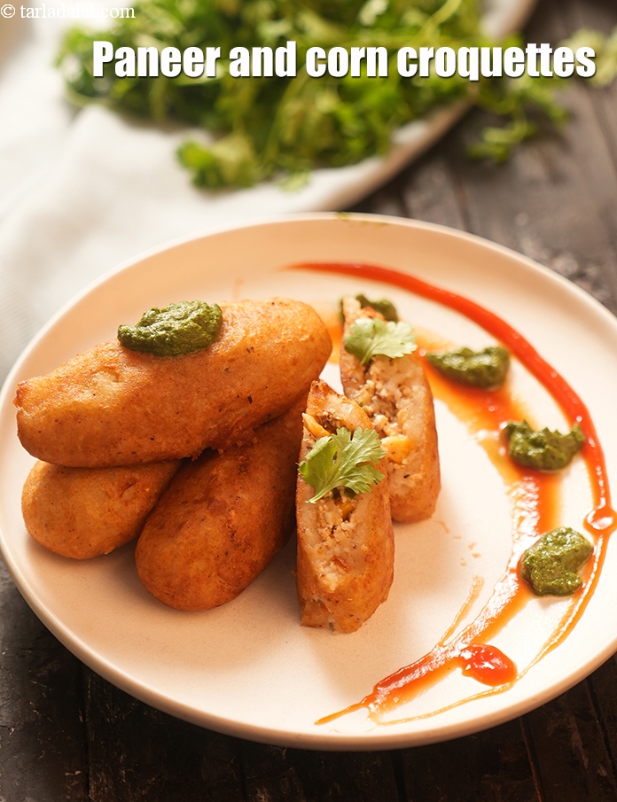 Paneer and Corn Croquettes