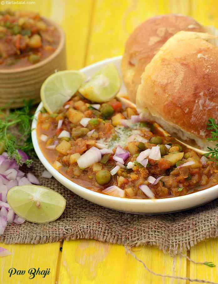 Temper, sauté, pressure cook, that’s all there is to preparing a delicious bhaji to accompany fresh, butter-toasted pav buns.