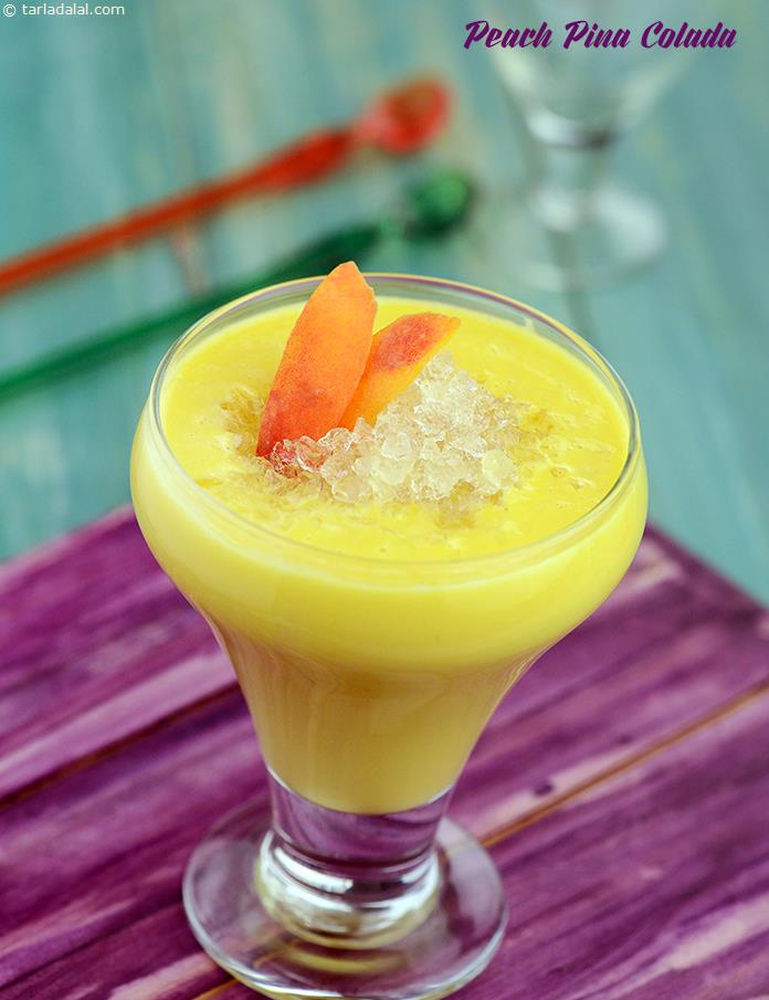 Peach Pina Colada is an innovative variant made with peaches and coconut milk.Garnish with crushed ice, and there you have a pleasantly refreshing drink ready to rejuvenate you on a hot summer’s day!