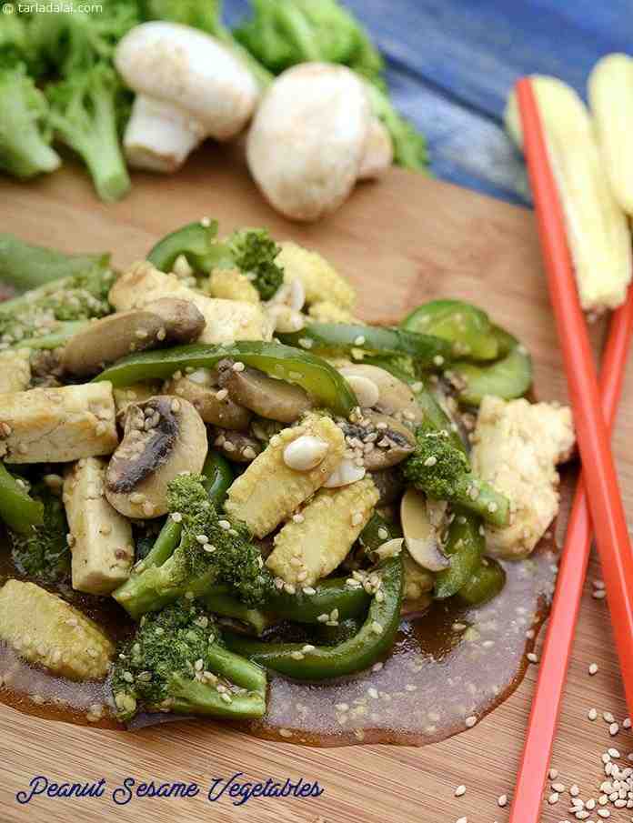 Peanut Sesame Vegetables ( Thai Cooking)
