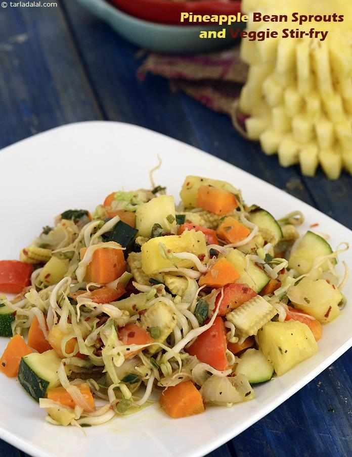Pineapple Bean Sprouts and Veggie Stir-fry