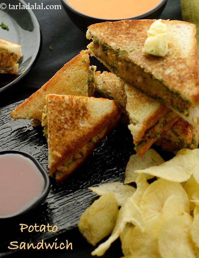 Potato Sandwich, Aloo Sandwich On A Tava, Indian Snack