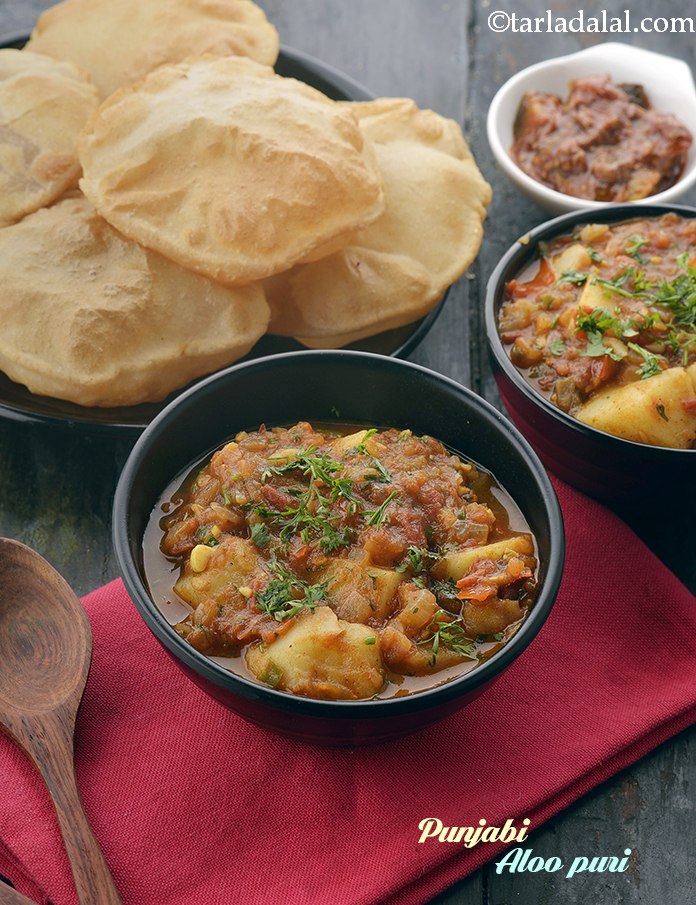 Punjabi Aloo Puri Recipe, Delhi Street Food