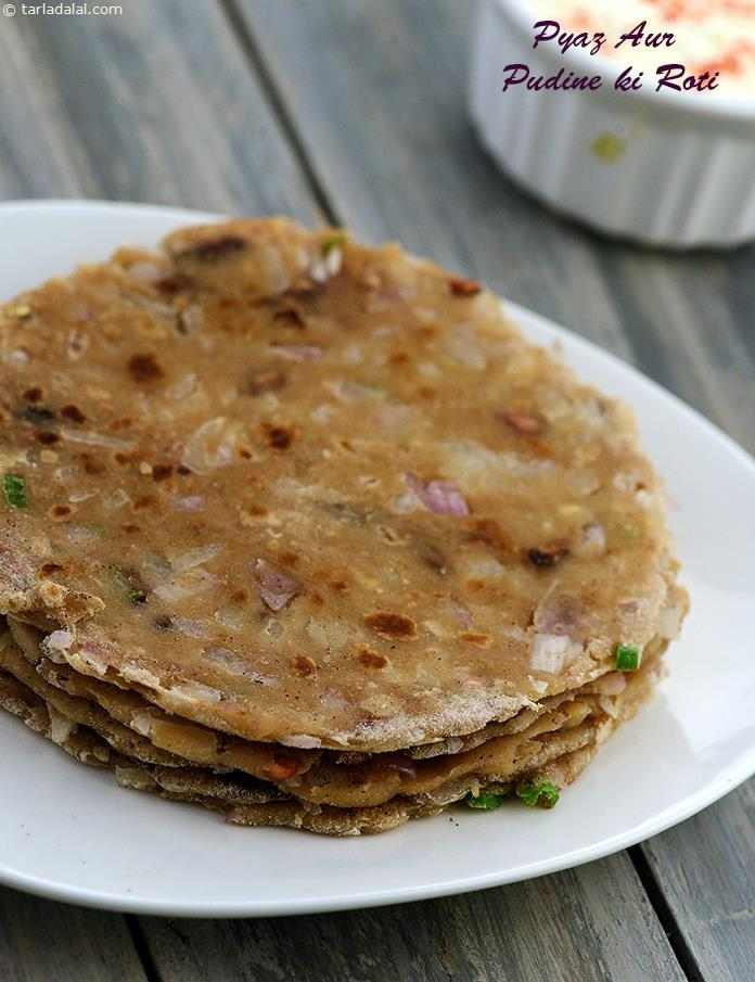 Pyaz Aur Phudine ki Roti Or How To Make Onion and Mint Roti Recipe