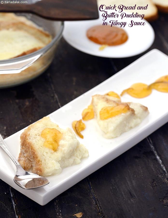 Quick Bread and Butter Pudding in Tangy Sauce