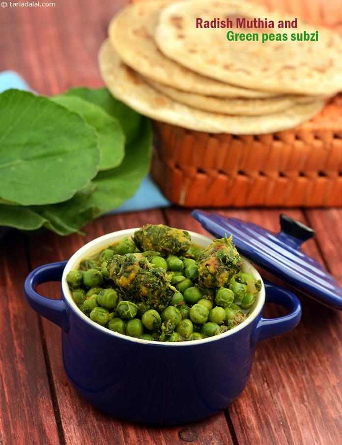 A unique combination of fibre-rich green peas with nutritious muthias makes this Radish Muthia and Green Peas Subzi quite different from those you have tried before.