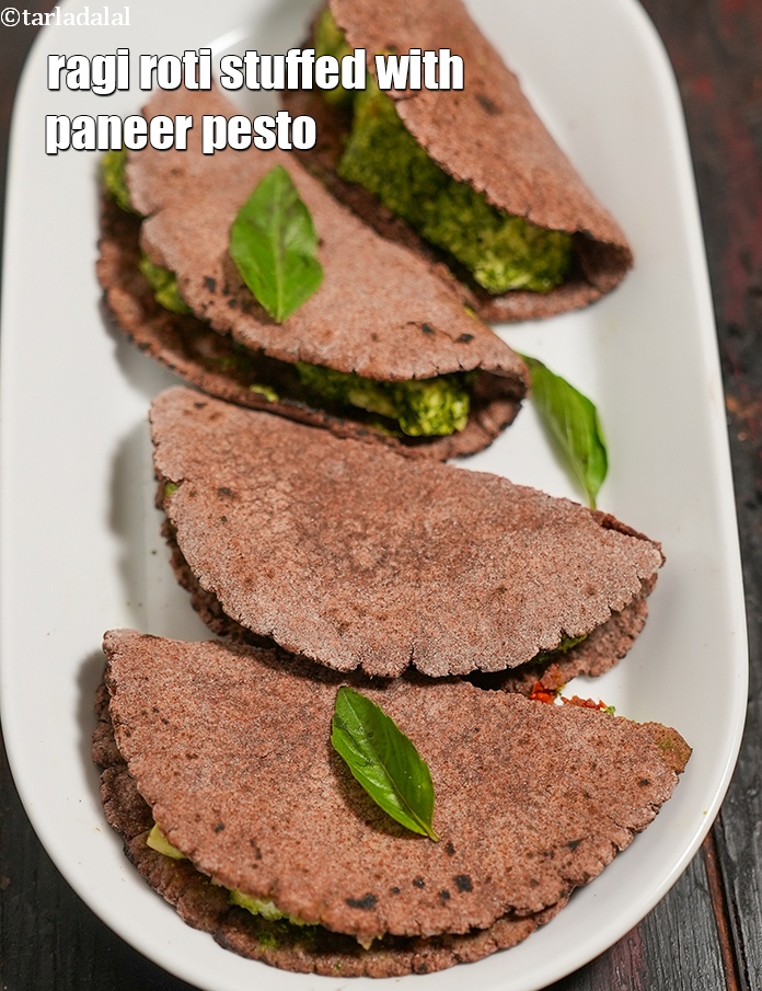 Ragi Roti Stuffed with Paneer Pesto
