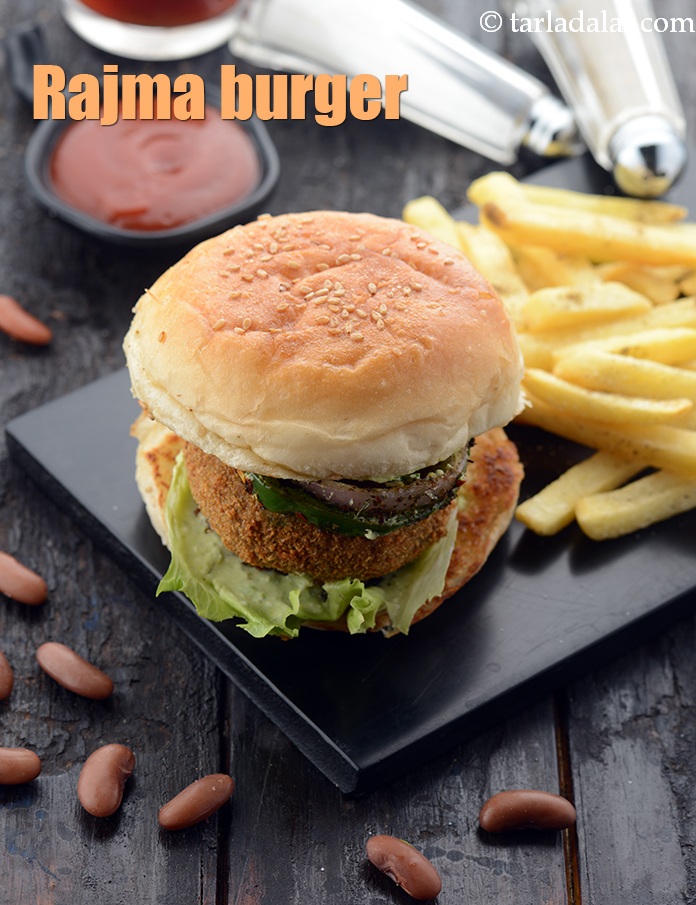 Rajma Burger ( Burgers and Smoothies Recipe)