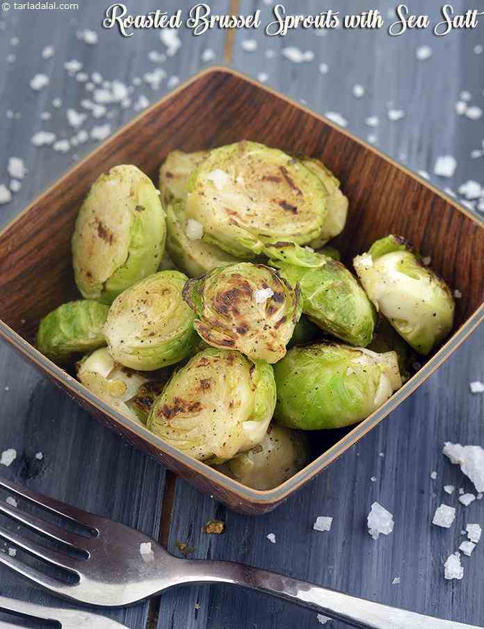 Roasted Brussel Sprouts with Sea Salt, Healthy Snack