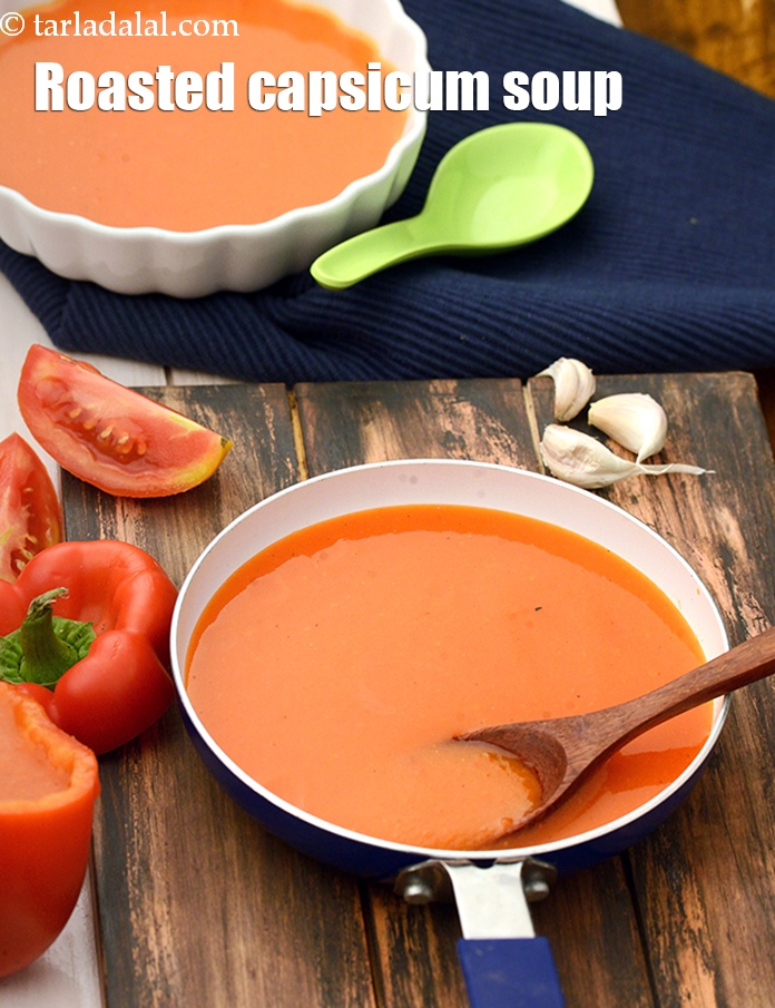 Roasted Capsicum Soup, Roasted Red Capsicum and Tomato Soup