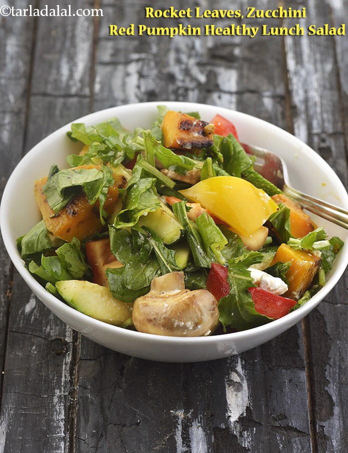 Rocket Leaves, Zucchini Red Pumpkin Healthy Lunch Salad