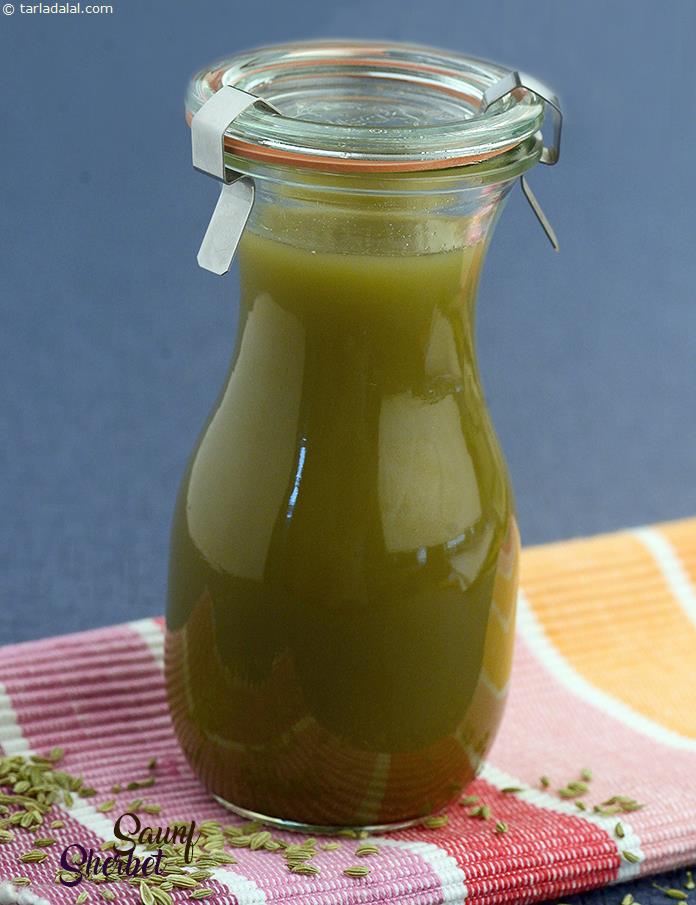 Saunf Sherbet made from aromatic and sweet fennel seeds is a delicious cooling drink for summers.