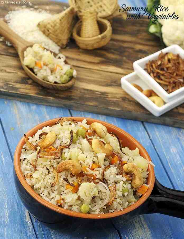 Savoury Rice with Vegetables ( Microwave Recipe )