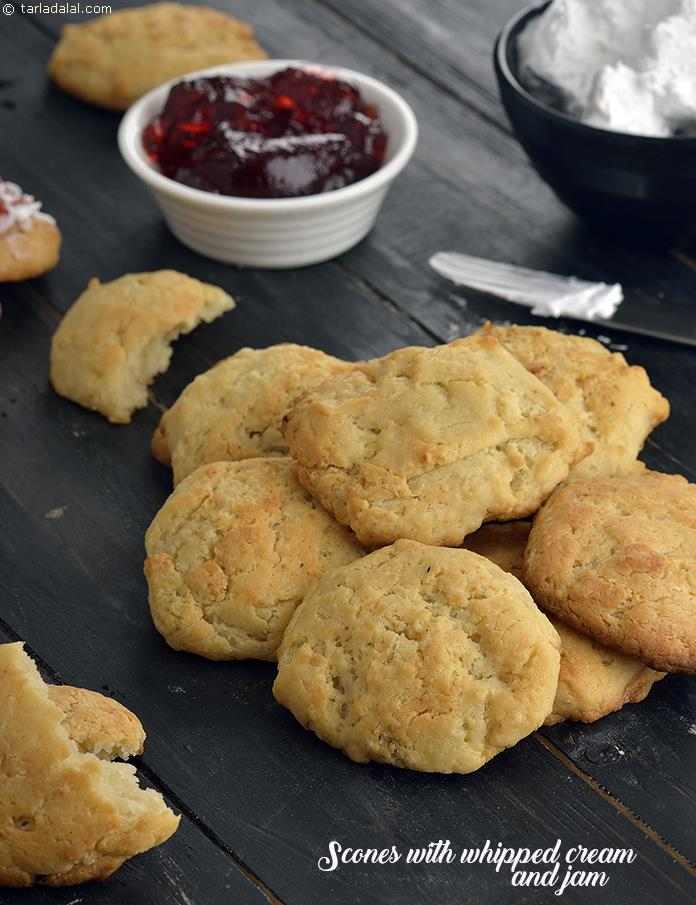Scones with Whipped Cream and Jam