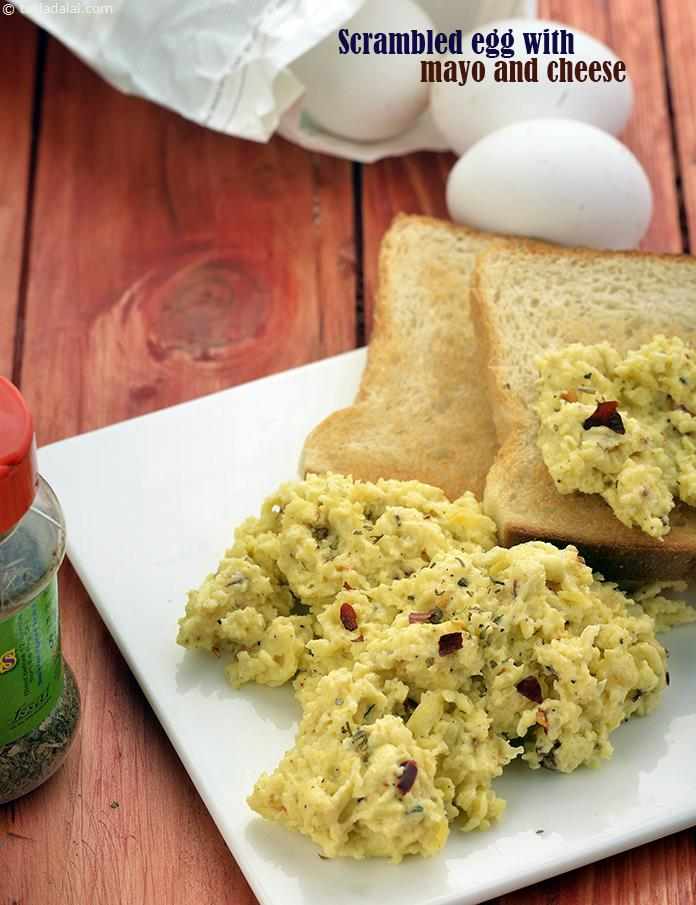 Scrambled Eggs with Mayonnaise and Cheese