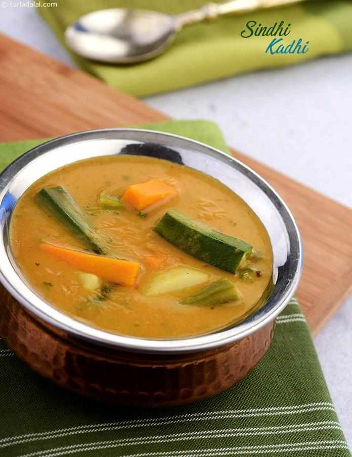 Sindhi kadhi showcases a tasty combination of vegetables like drumsticks, ladies finger and carrot in tamarind-flavoured gravy perked up with a wide range of spices and powders. 