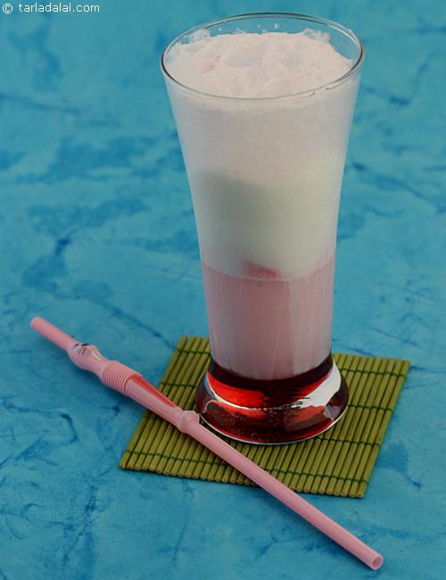 Soda Fountain, fizzy vanilla ice cream with raspberry syrup.