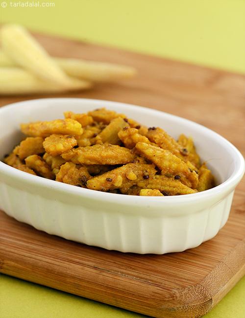 South Indian Baby Corn Curry, baby corn in a delicious curry form, flavoured subtly and aesthetically with a blend of south indian spices cooked in a microwave.
