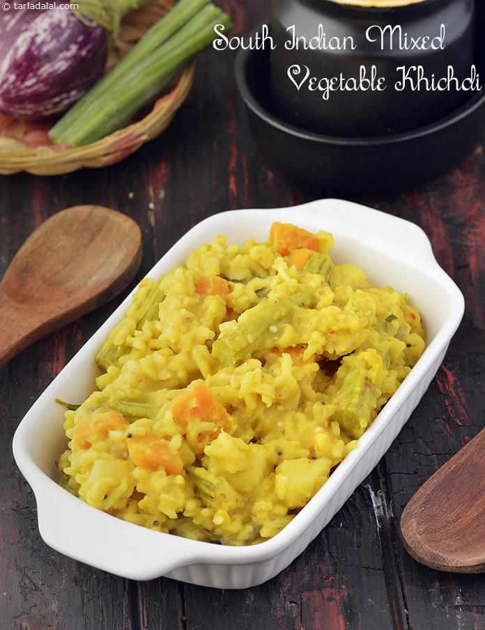 South Indian Mixed Vegetable Khichdi, Low Salt Recipe