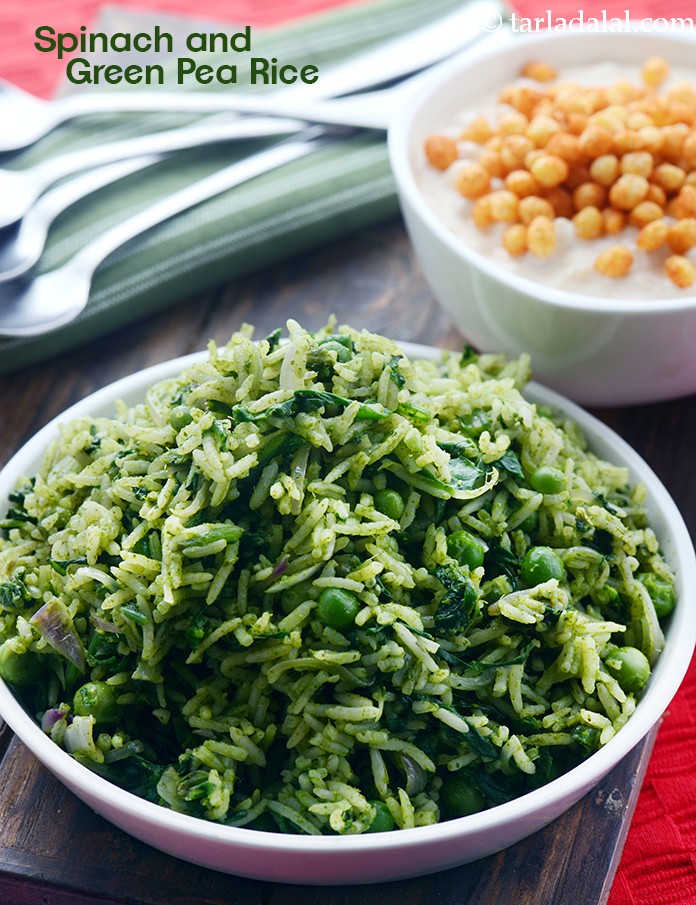 Spinach and Green Pea Rice