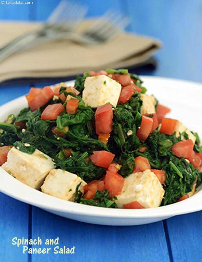 Spinach and Paneer Salad ( Healthy Soups and Salads Recipe)