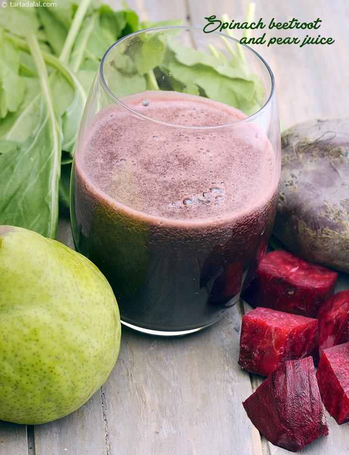 Spinach Beetroot and Pear Juice