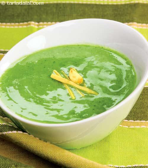 Spinach Soup ( Microwave Recipe )