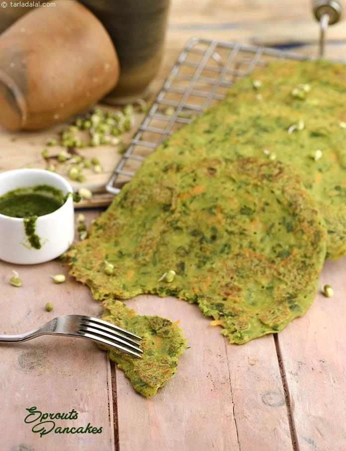 Sprouts Pancakes, a thoughtful mélange of moong sprouts and veggies, this dish is not just easy to put together but also a real culinary and visual treat!