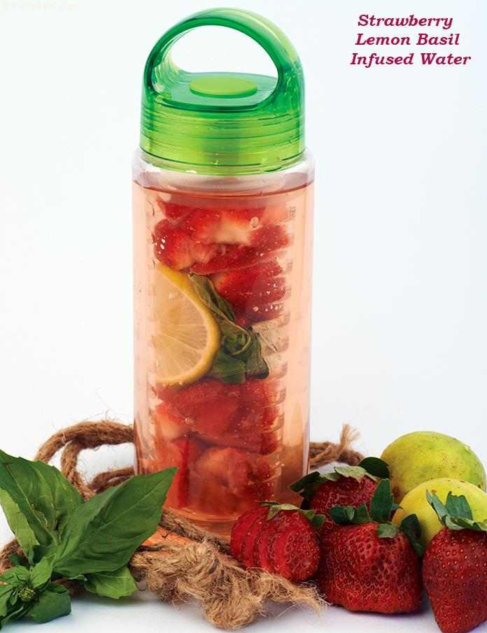 Strawberry Lemon Basil Infused Water