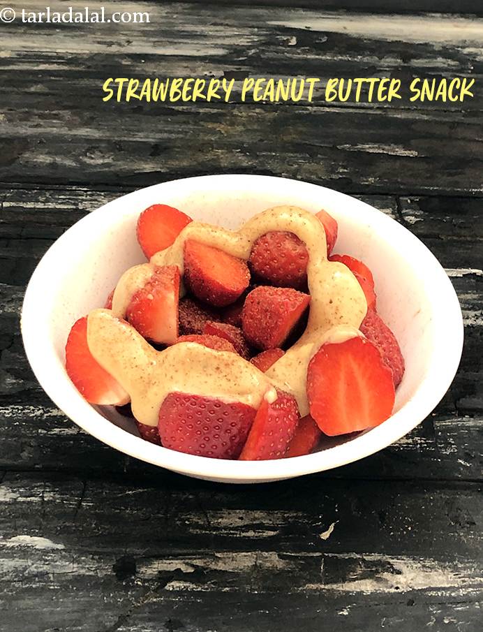 Strawberry Peanut Butter Healthy Indian Snack