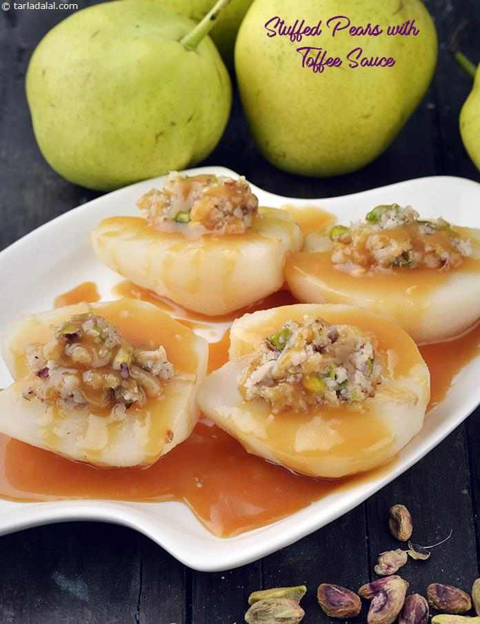 Stuffed Pears with Toffee Sauce