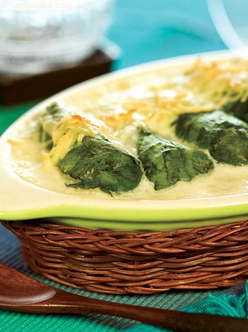 Stuffed Spinach with Huanciana Sauce ( Protein Rich Recipes )